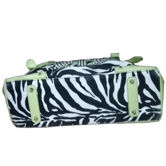 Hananel Bright chartreuse Blingy satchel - Picture 5 of 10